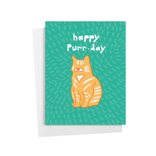 Happy Purr-day • Tabby Cat Birthday Card