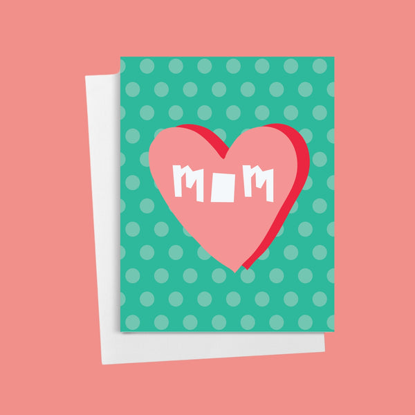 "MOM" Pop Art Heart Greeting Card