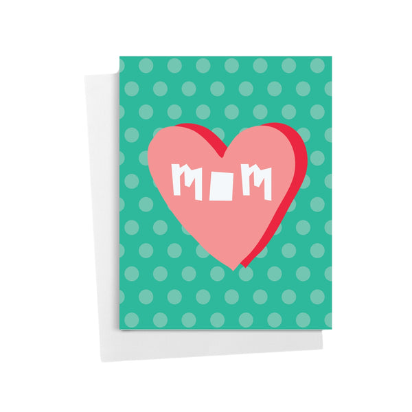 "MOM" Pop Art Heart Greeting Card