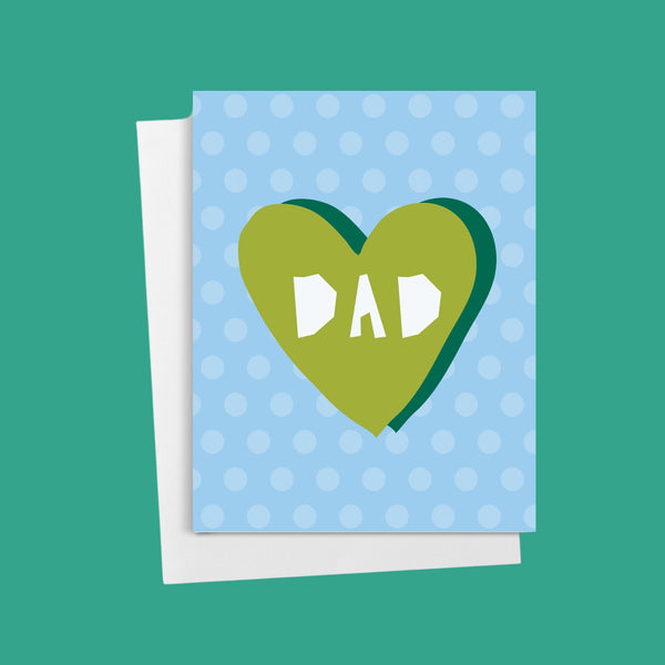 "DAD" Pop Art Heart Greeting Card