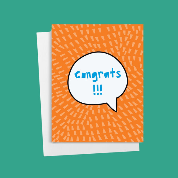 "Congrats!!!" Quote Bubble Greeting Card