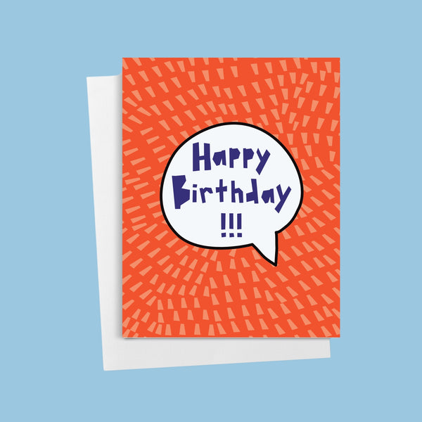 "Happy Birthday!!!" Quote Bubble Greeting Card