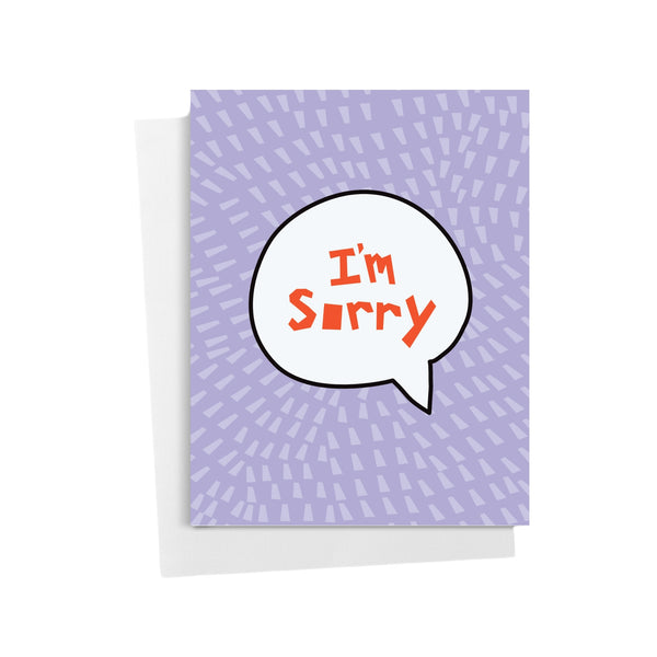 "I'm Sorry" Quote Bubble Greeting Card