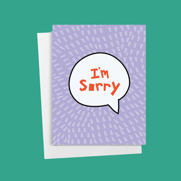 "I'm Sorry" Quote Bubble Greeting Card