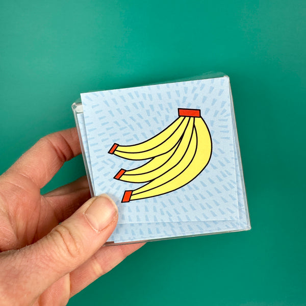 Pop Art Banana Bunch • Message Mini Notecards