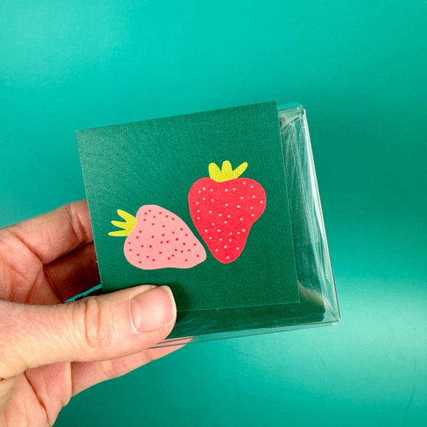 Strawberry Fields • Strawberry Message Mini Notecards