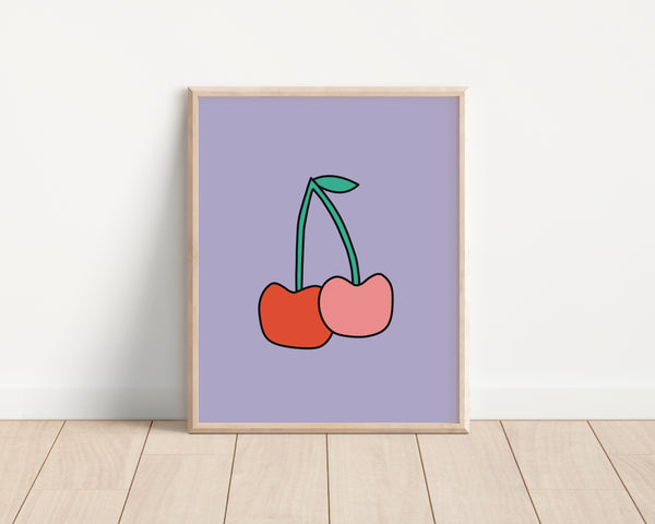 Electric Cherry • Eclectic Fruit Art Print