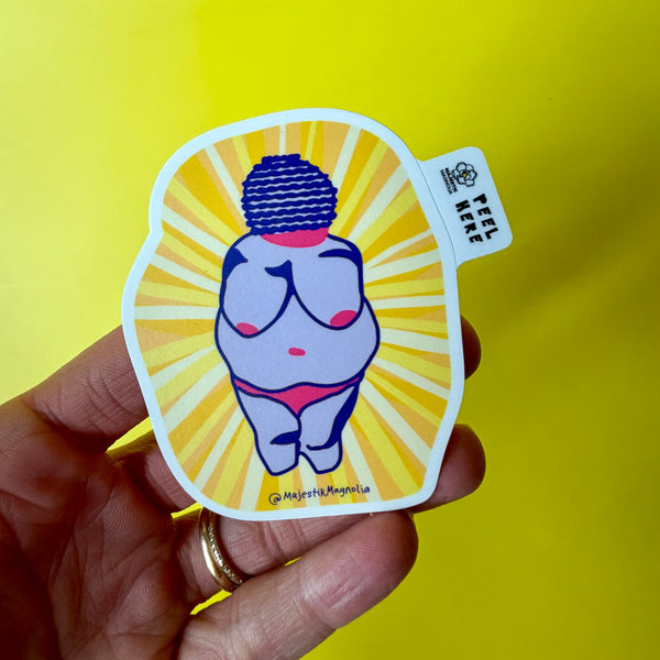 Shining Goddess, Body Positivity Feminist Sticker