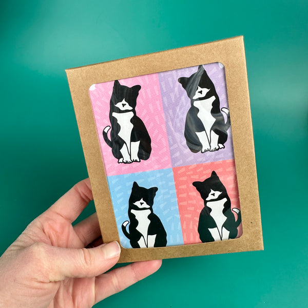 Tuxedo Cat Greeting Cards - Boxed Set of 6