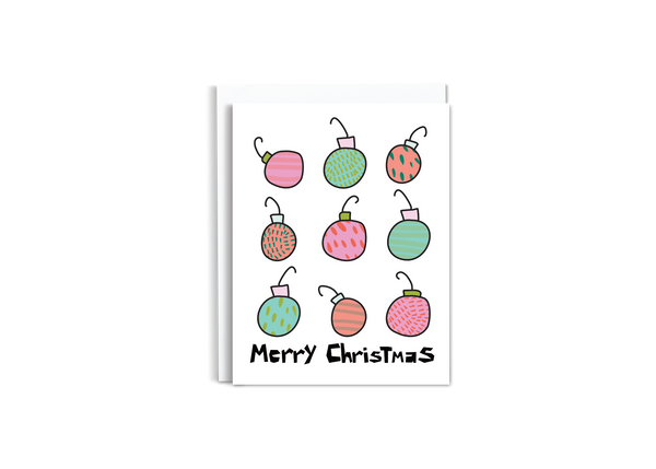 Retro Ornaments Merry Christmas Card • Boxed Set of 6