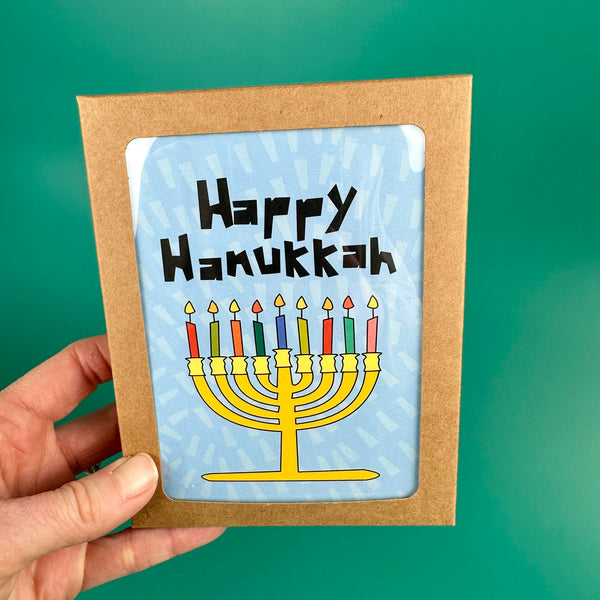 Happy Hanukkah • Menorah Holiday Card (Single or Boxed Set of 6)