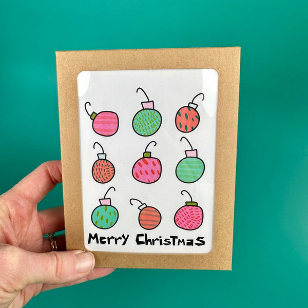 Quirky Ornaments Merry Christmas Card • Boxed Set of 6