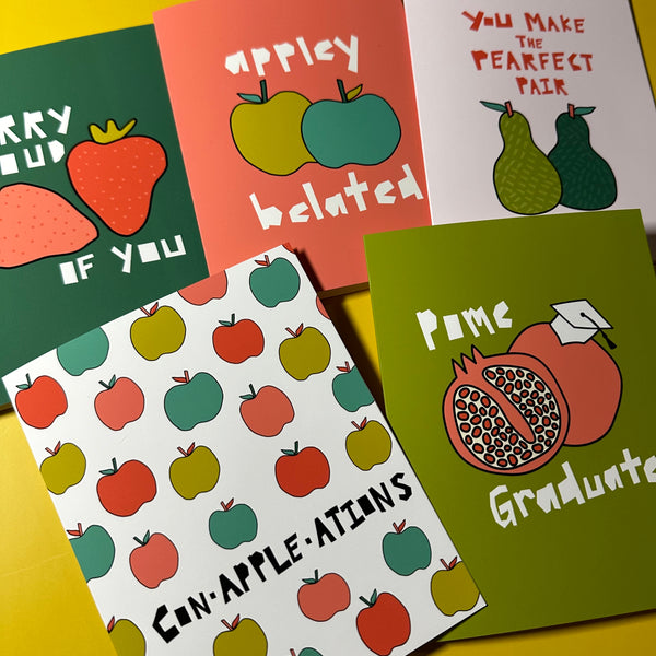 Con-apple-ations • Apple Pun Congratulations Greeting Card
