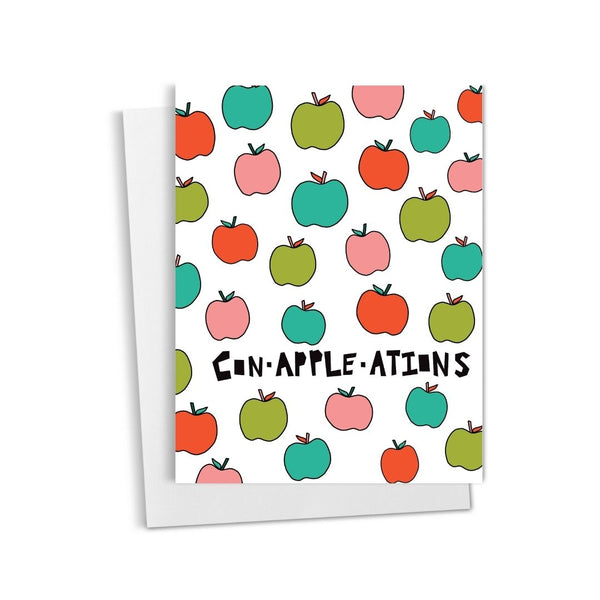 Con-apple-ations • Apple Pun Congratulations Greeting Card