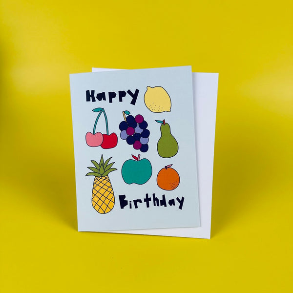 Mixed Fruit Happy Birthday Greeting Card