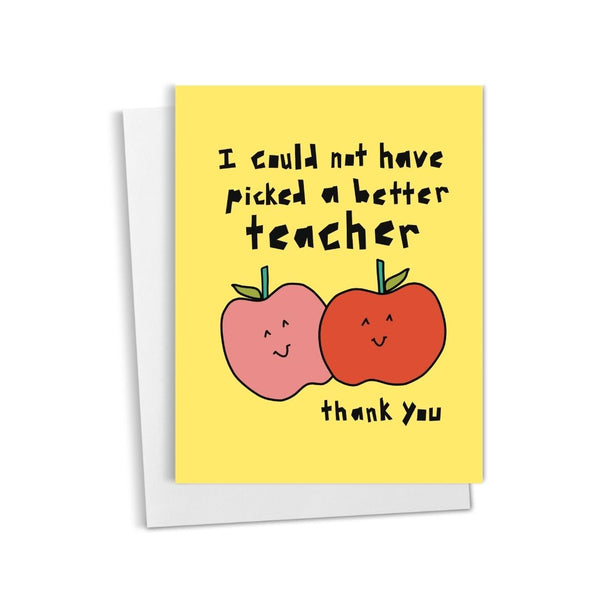 Cute Smiling Apple Teacher Appreciation Card