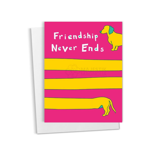 Wiener Dog Friendship Card, 90s Nostalgia Pink