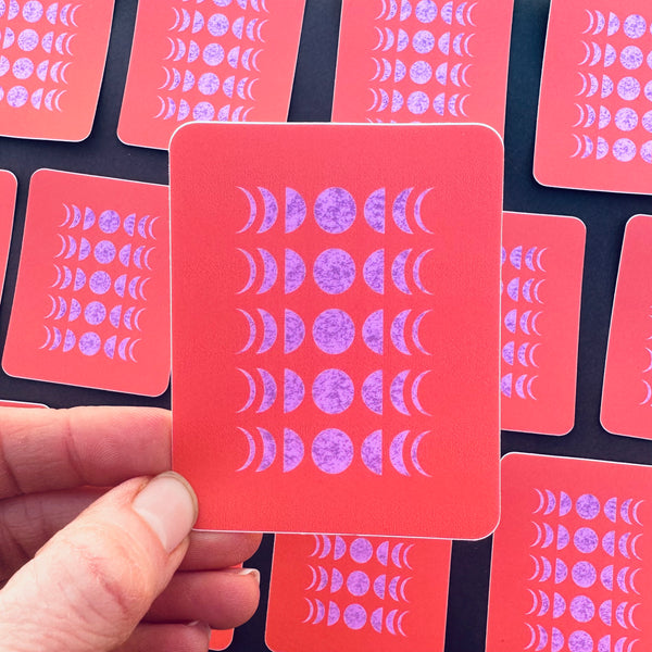 Red Moon Phase • Die-Cut Sticker