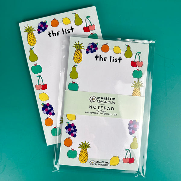 "The List" - Mixed Fruit Salad Notepad