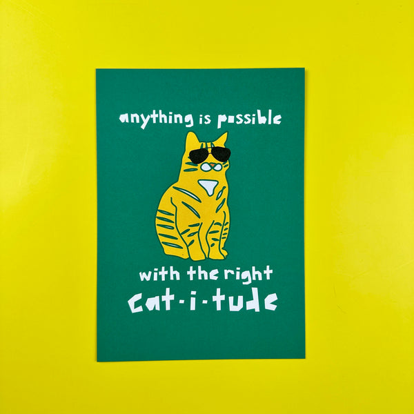 Anything Is Possible • 5x7" Confident Cat Art Print