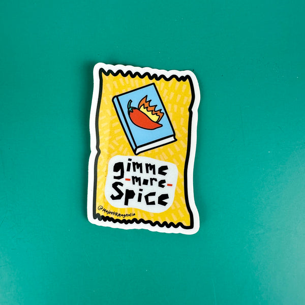 "Gimme More Spice" Bookish Hot Sauce Packet Sticker