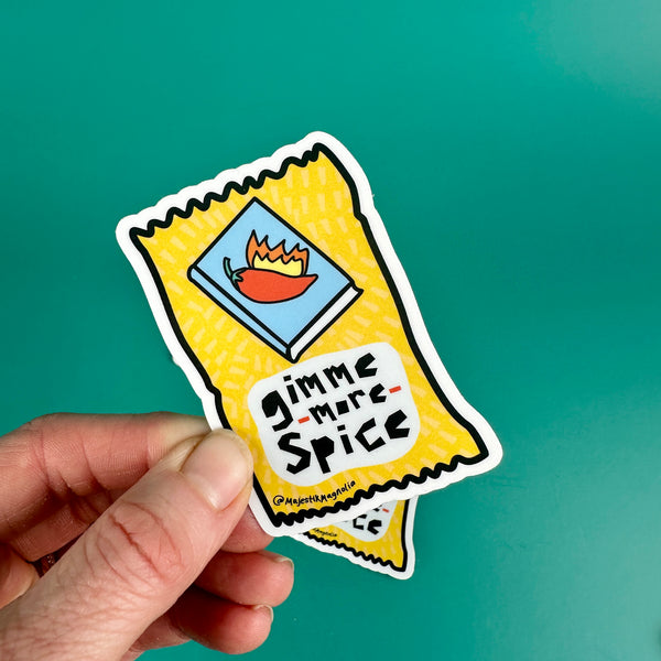 "Gimme More Spice" Bookish Hot Sauce Packet Sticker