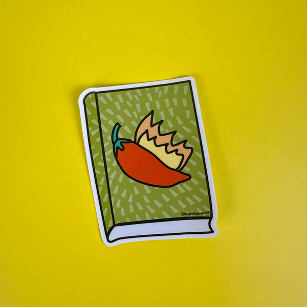 Spicy Book Hot Pepper Bookish Sticker