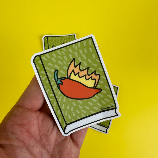 Spicy Book Hot Pepper Bookish Sticker