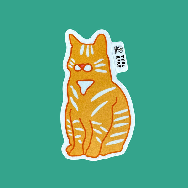 Orange Tabby Cat Pop Art Waterproof Sticker