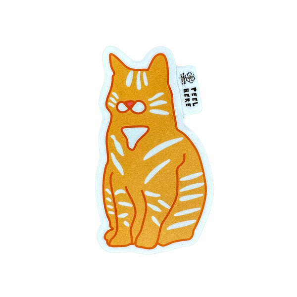 Orange Tabby Cat Pop Art Waterproof Sticker