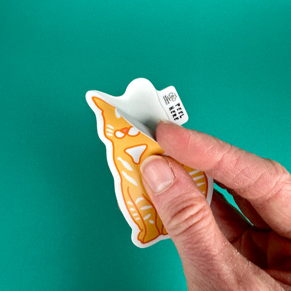 Orange Tabby Cat Pop Art Waterproof Sticker
