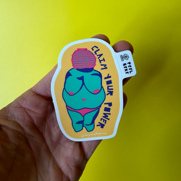 Claim Your Power, Feminist Goddess Sticker