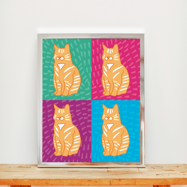 Orange Tabby Cat Pop Art Print