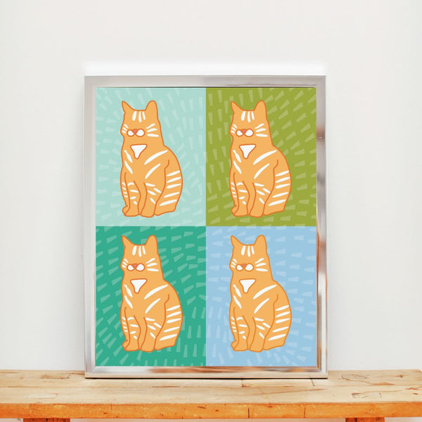 Orange Tabby Cat Pop Art Print