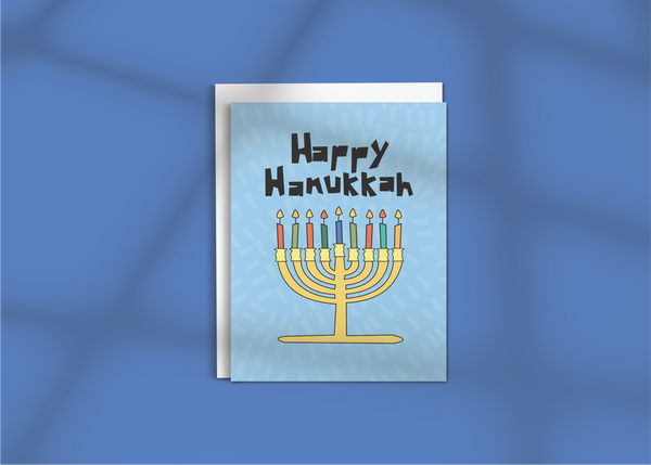 Happy Hanukkah • Menorah Holiday Card (Single or Boxed Set of 6)