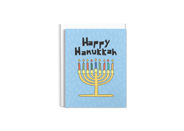 Happy Hanukkah • Menorah Holiday Card (Single or Boxed Set of 6)