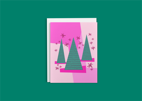 Merry in Pink • Holiday Card (Single or Boxed Set of 6)