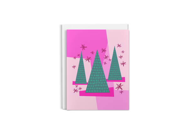 Merry in Pink • Holiday Card (Single or Boxed Set of 6)