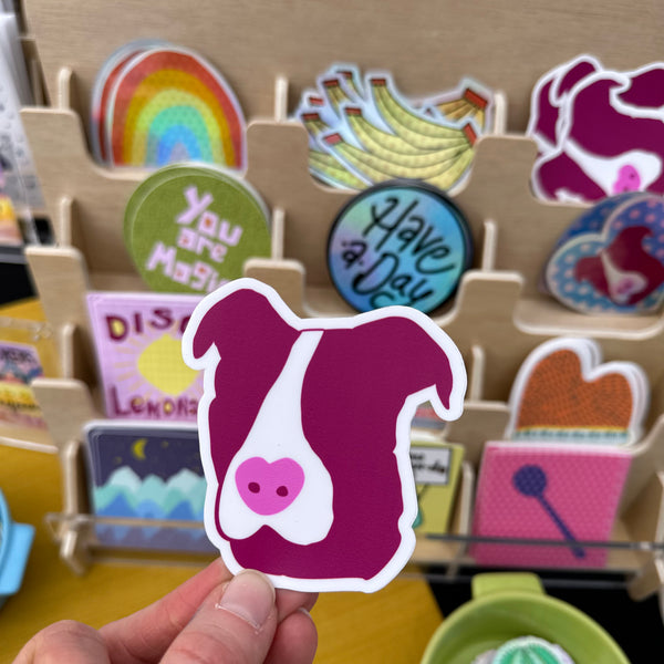Pink Pittie Pup • Die-Cut Sticker