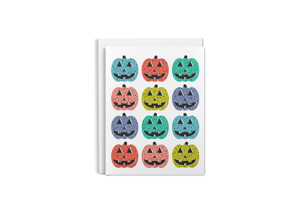 Boxed Set of 6 - Rainbow Pumpkin Patch Greeting Cards