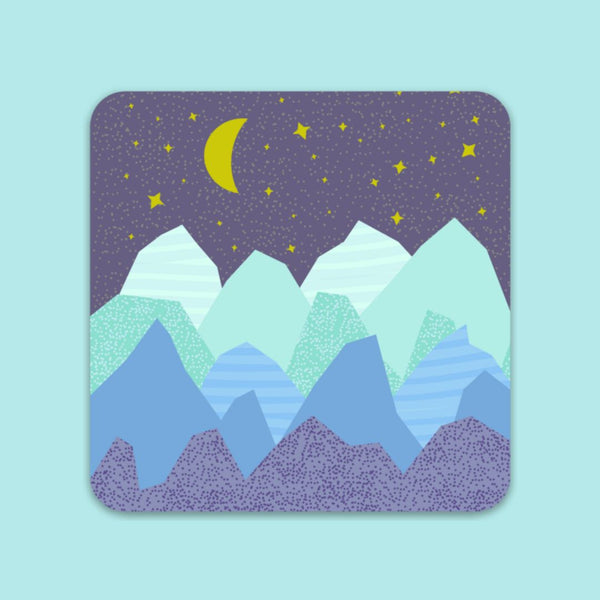 Starry Mountain Peaks • Die-Cut Sticker